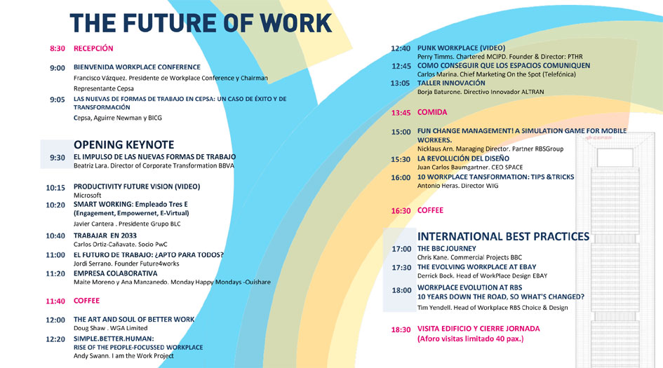 Agenda Workplace Conference (Madrid 2.015)